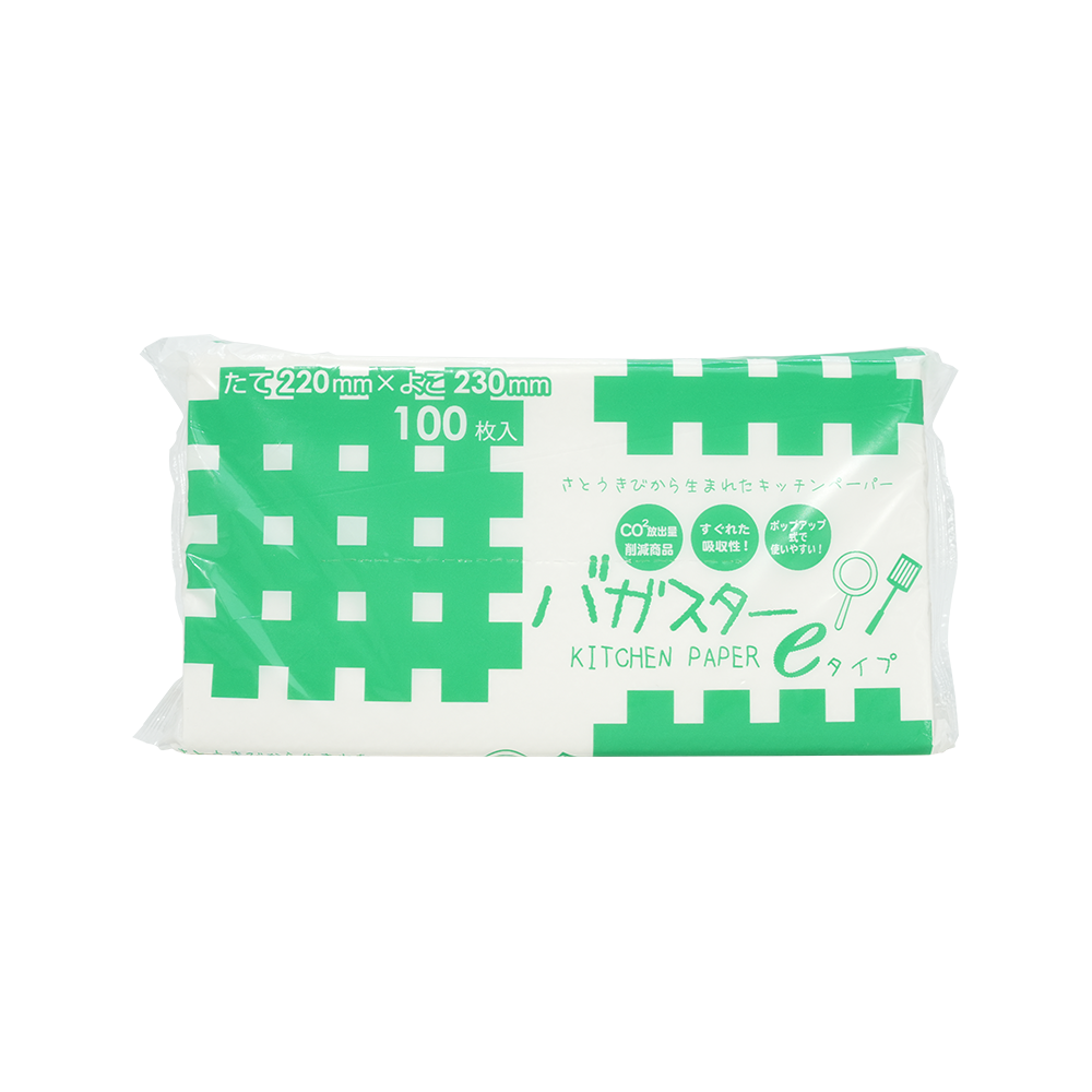Strong oil-absorbent sugarcane pulp kitchen paper